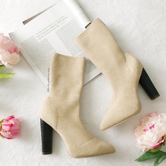 by the way. Shoes - Shimmery Gold Sock Boots